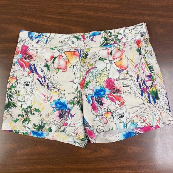 NWT Express Floral Abstract Shorts, Size 2 - Picture 1 of 11